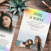 レインボーウォーター色2 in 1フォト結婚式招待状 招待状