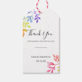 レインボーウォーター葉ボタン結婚ズ ギフトタグ