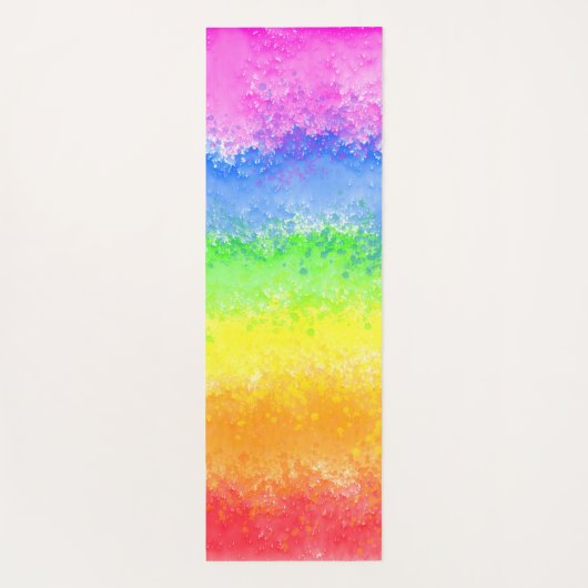 レインボーウォーター（ばちゃばちゃ）跳ねるカスタムパーソナライズされた ヨガマット (裏面)
