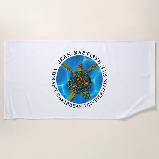 レインボーウミガメ ビーチタオル (正面)