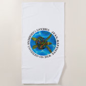 レインボーウミガメ ビーチタオル (正面)