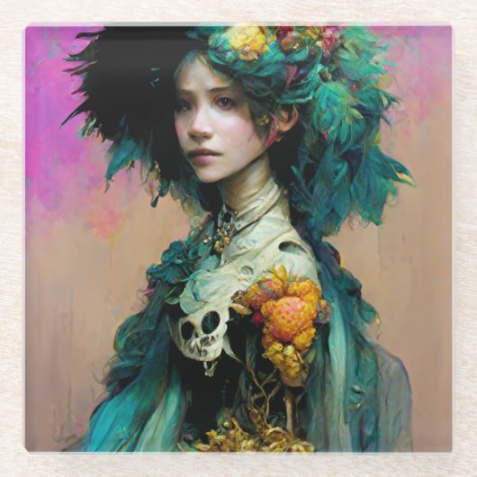 レインボーウルチン2ファンタジーSci-Fi ガラスコースター (正面)