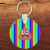 レインボーウンチ絵文字 キーホルダー (正面)