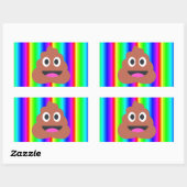 レインボーウンチ絵文字 長方形シール (シート)