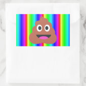 レインボーウンチ絵文字 長方形シール (バッグ)