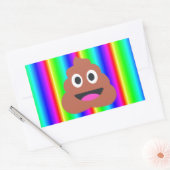 レインボーウンチ絵文字 長方形シール (封筒)