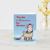 レインボーウールラマ・ドラマ，ゲイプライド・クリスマス カード (黄色い花)