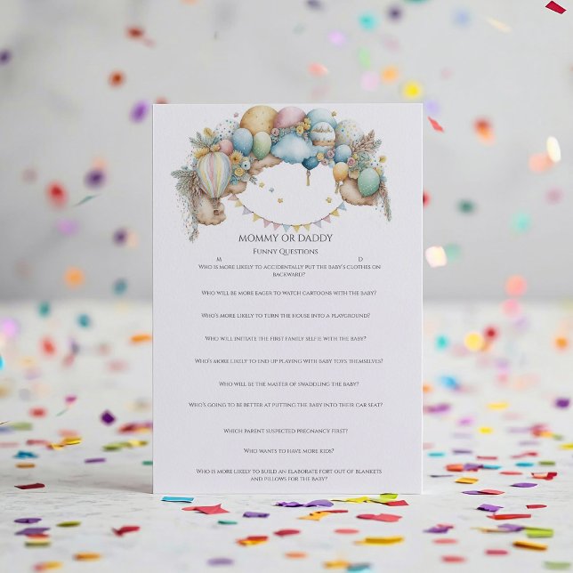 レインボーエアバルーン赤ちゃんシャワー推量ゲーム (クリエイターアップロード済み)