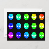 レインボーエイリアンカラフルヘッ数々のズカラー宇宙 ポストカード (正面/裏面)