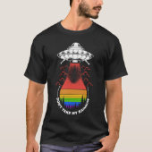 レインボーエイリアンLGBT UFOは私のレインボーを取らない Tシャツ (正面)