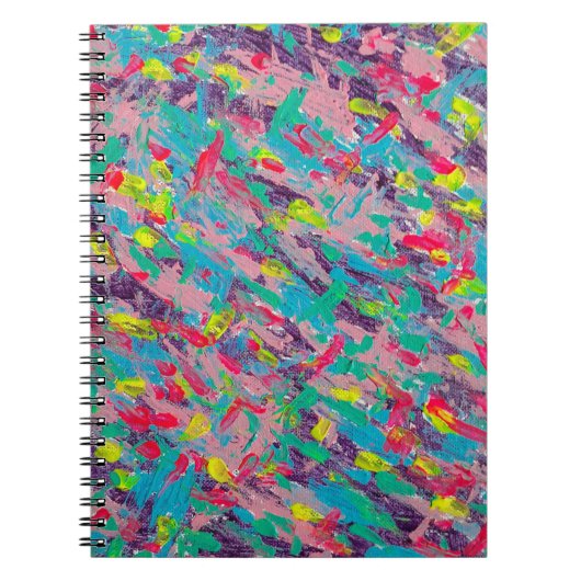 レインボーエステティック抽象芸術プリント ノートブック (正面)