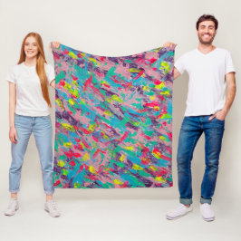 レインボーエステティック絵画抽象芸術 フリースブランケット