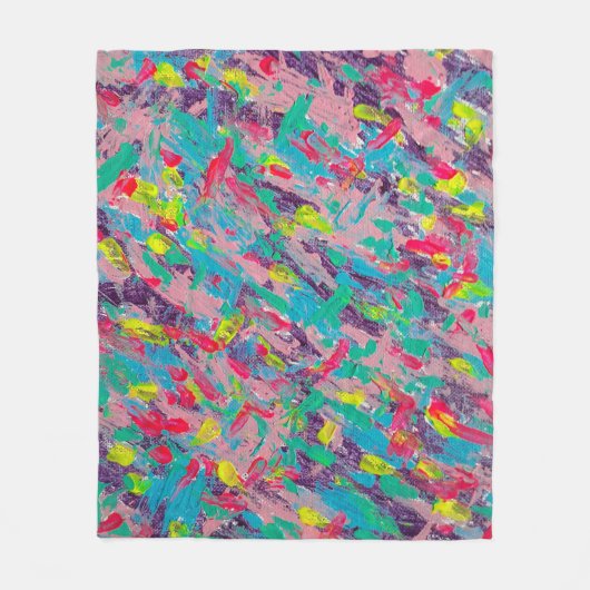 レインボーエステティック絵画抽象芸術 フリースブランケット (正面)