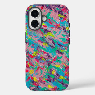 レインボーエステティック絵画抽象芸術 iPhone 16ケース
