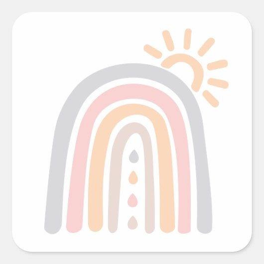 レインボーエッセンシャル油ドロップ スクエアシール (正面)