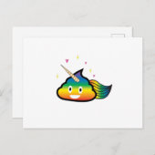 レインボーエモジウンチかわいい女の子おもしろい誕生会 ポストカード (正面/裏面)