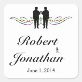 レインボーエレガンスグルーム結婚ズ封筒用シール スクエアシール (正面)