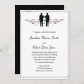 レインボーエレガンスゲイグルーム結婚式招待状 招待状 (正面/裏面)