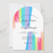 レインボーエレガントアー結婚チ 招待状 (正面)