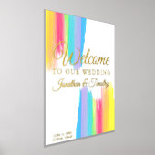 レインボーエレガントウェルカム結婚to Our's Bright金ゴールド 箔ポスター (レイダウン)