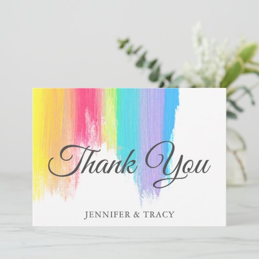 レインボーエレガントウォーター色ありがとう カード (スタンド正面)