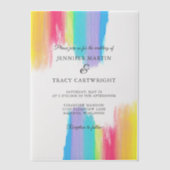 レインボーエレガントウォーター色結婚の ベラム紙招待状 (正面)