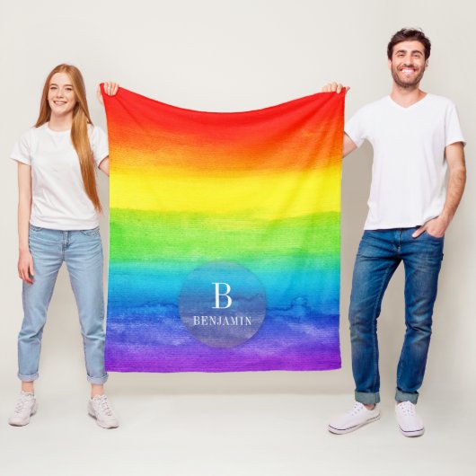 レインボーエレガントウォーター色鮮やかカスタム フリースブランケット (インサイチュ)