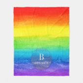レインボーエレガントウォーター色鮮やかカスタム フリースブランケット (正面)