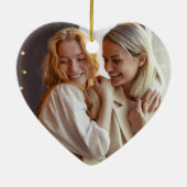 レインボーエレガントカスタムLGBTカップル写真クリスマス セラミックオーナメント (裏面)