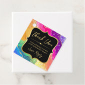 レインボーエレガントグリッターアゲート&金ゴールド21歳 フェイバータグ (インサイチュ)