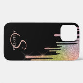 レインボーエレガントグリッタードリップ Case-Mate iPhoneケース (裏面 (横))