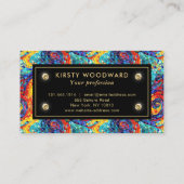 レインボーエレガントジュエルトーンモザイクガラスパターン 名刺 (裏面)