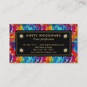 レインボーエレガントジュエルトーンモザイクガラスパターン 名刺 (裏面)