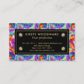 レインボーエレガントジュエルトーンモザイクガラスパターン 名刺 (裏面)