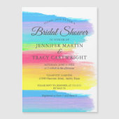 レインボーエレガントツーブリデレズビアンブライダルシャワー マグネット招待状 (正面)