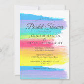 レインボーエレガントツーブリデレズビアンブライダルシャワー 招待状 (正面)