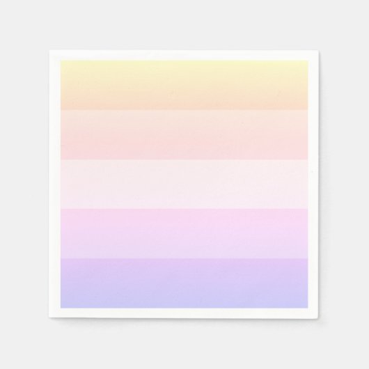 レインボーエレガントナストライプのプキン スタンダードカクテルナプキン (正面)