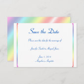 レインボーエレガントフローラゲイウェディング日付を保存 セーブザデート (正面/裏面)