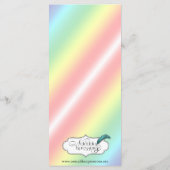 レインボーエレガントフローラゲイ結婚のメニュー メニュー (裏面)