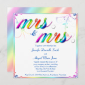 レインボーエレガントフローラミセス結婚式招待状 招待状 (正面/裏面)