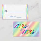 レインボーエレガントフローラ結婚ゲイ座席表 プレイスカード (正面/裏面)
