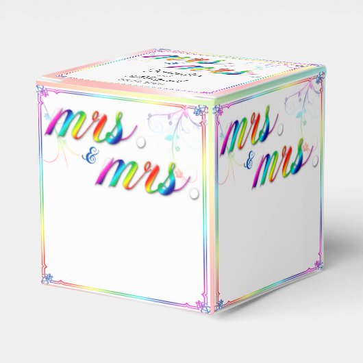 レインボーエレガントフローラ結婚式の引き出物ボックス フェイバーボックス (正面サイド)