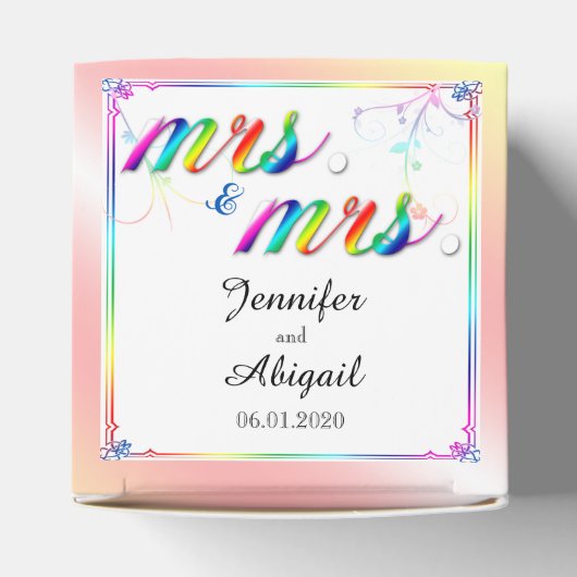 レインボーエレガントフローラ結婚式の引き出物ボックス フェイバーボックス (上部)