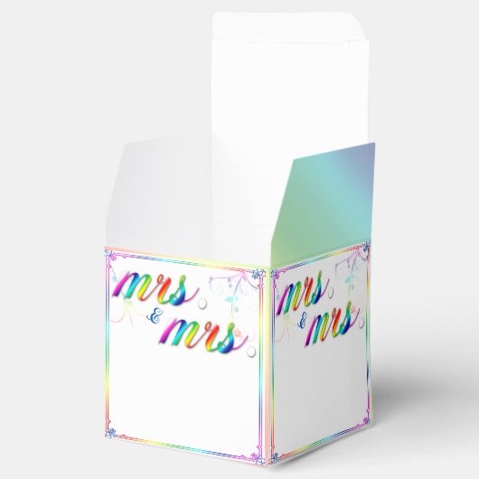 レインボーエレガントフローラ結婚式の引き出物ボックス フェイバーボックス (オープン)