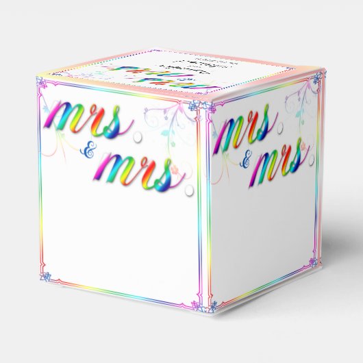 レインボーエレガントフローラ結婚式の引き出物ボックス フェイバーボックス (裏面サイド)