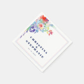 レインボーエレガントフローラLGBTQ結婚ズ スタンダードカクテルナプキン (角)