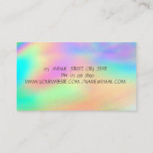 レインボーエレガントホログラフィー、金ゴールドロータス 名刺 (裏面)
