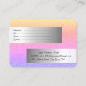 レインボーエレガントモダングリッターグラデーションヘアドライヤー 割引カード (裏面)