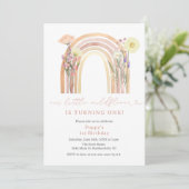 レインボーエレガントリトルワイルドフラワー1st誕生日 招待状 (スタンド正面)