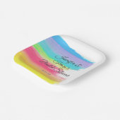 レインボーエレガントレパーソナライズされたズビアンブライダルシャワー ペーパープレート (傾斜あり)
